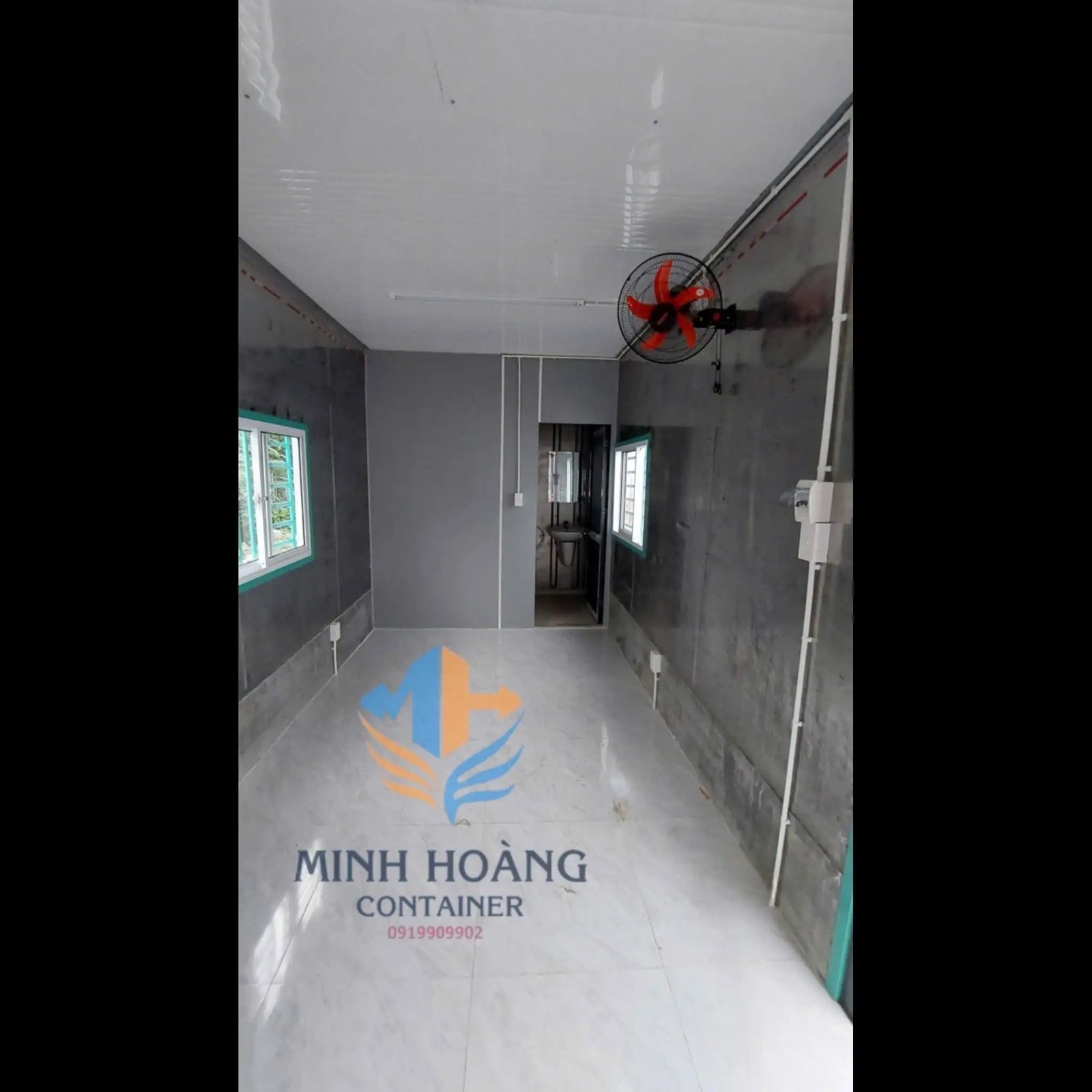 Container Nhà Ở 20 Feet Xanh Ngọc Có Toilet